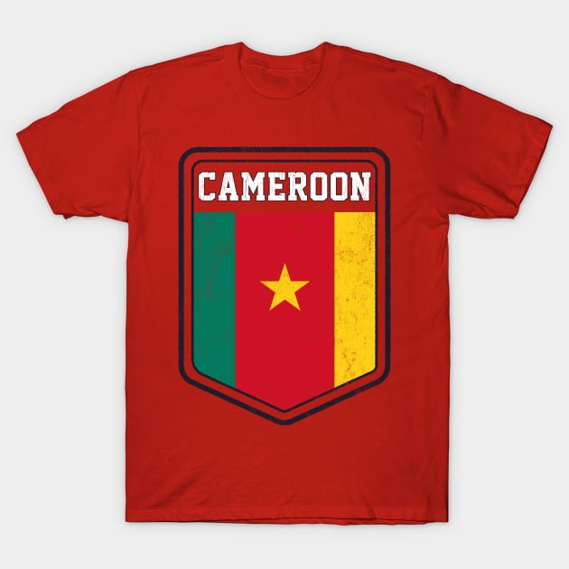 Cameroon // Vintage Look Flag Design T-Shirt by DankFutura